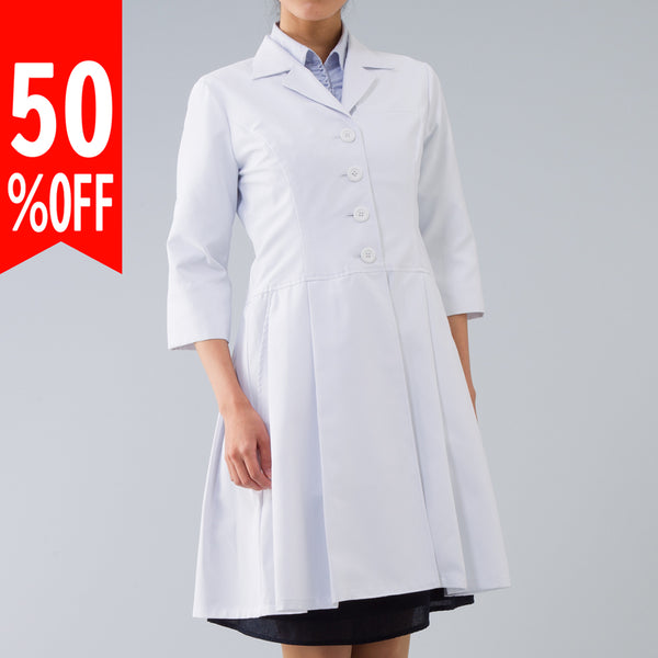レディース白衣【アウトレット 50％OFF】オープンカラードクターオート wdc017