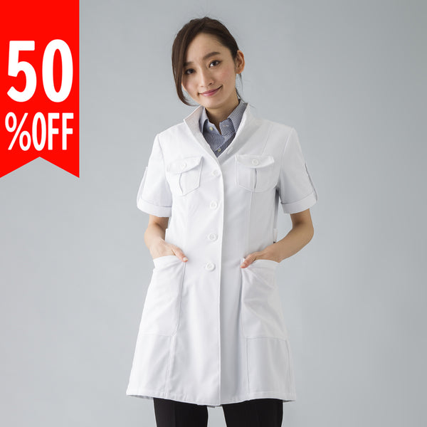 【アウトレット50％OFF】スタンドカラーサファリドクターコートｗｄｃ030