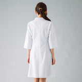 【アウトレット30％OFF】wdc022　リボンポケットエンパイヤラインドクターコート(七分袖) | おしゃれ白衣とスクラブのレピウス【Lepius】公式通販ショップ.