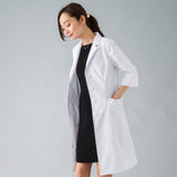 【アウトレット30％OFF】wdc022　リボンポケットエンパイヤラインドクターコート(七分袖) | おしゃれ白衣とスクラブのレピウス【Lepius】公式通販ショップ.